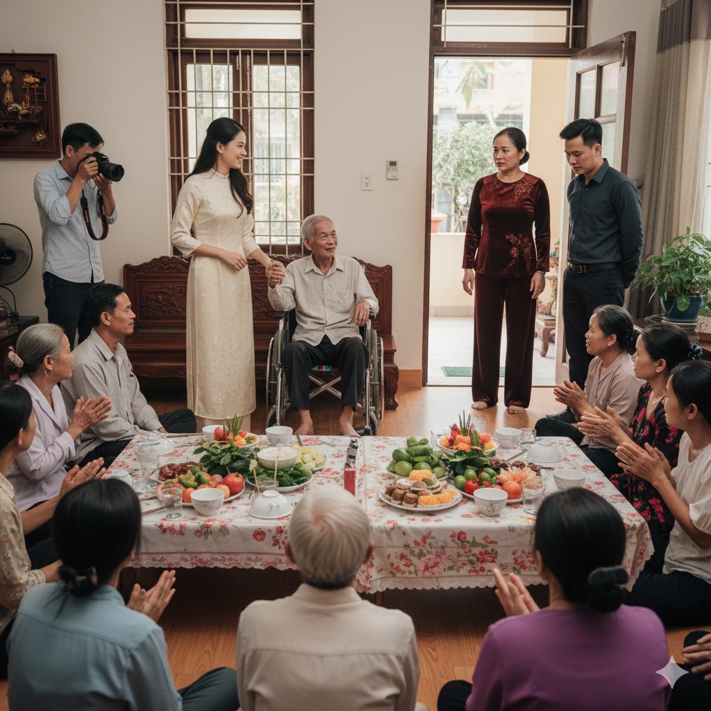 Con dâu bày 2 mâm cỗ đón bố chồng từ bệnh viện về, nhìn những vị khách của con mà tôi t ứ c đỏ mặt