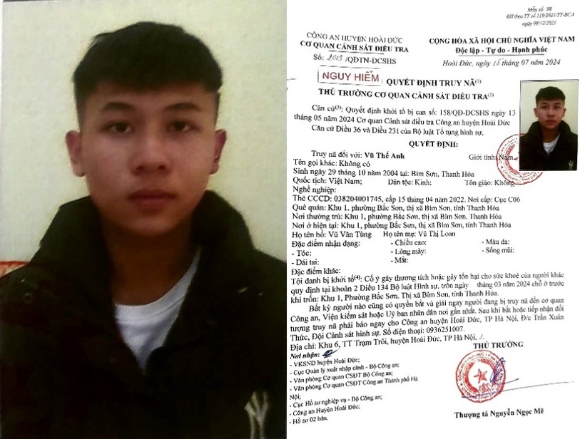 Công an truy nã Vũ Thế Anh