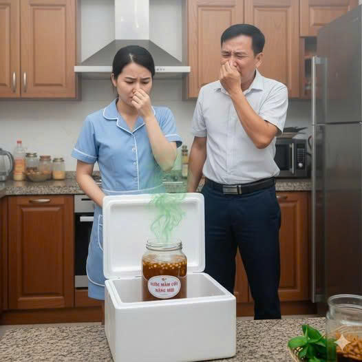 Cứ 2 tháng một, mẹ chồng đều đặn gửi lên 1 chai nước mắm cốt, nhưng sự thật là tôi ăn không quen vì nó rất mùi, liền sai chị giúp việc đem bỏ
