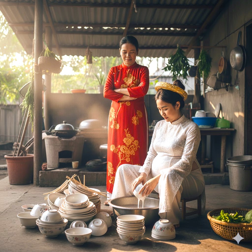 Bị mẹ chồng é::p rửa 10 mâm bát khi đang b:;ầu, dâu trẻ ‘đậ::p tan tành’ và câu chốt 20 tỷ