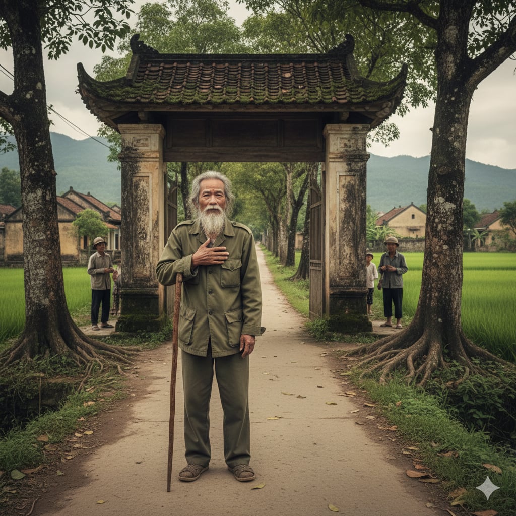 Người ta thấy một CCB 80 tuổi chống gậy quay về chiến trường xưa, nói rằng muốn tìm lại mối tình đầu đã mất bốn mươi năm