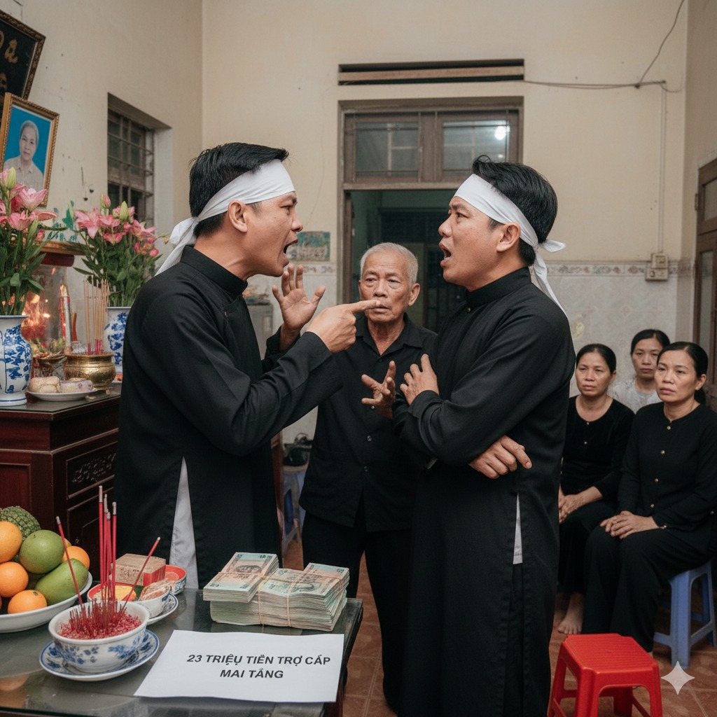 Vì 23 triệu tiền trợ cấp m;;ai t;;áng, 2 anh em khẩu chiến trong lễ 100 ngày mẹ – News 4-5 minutes