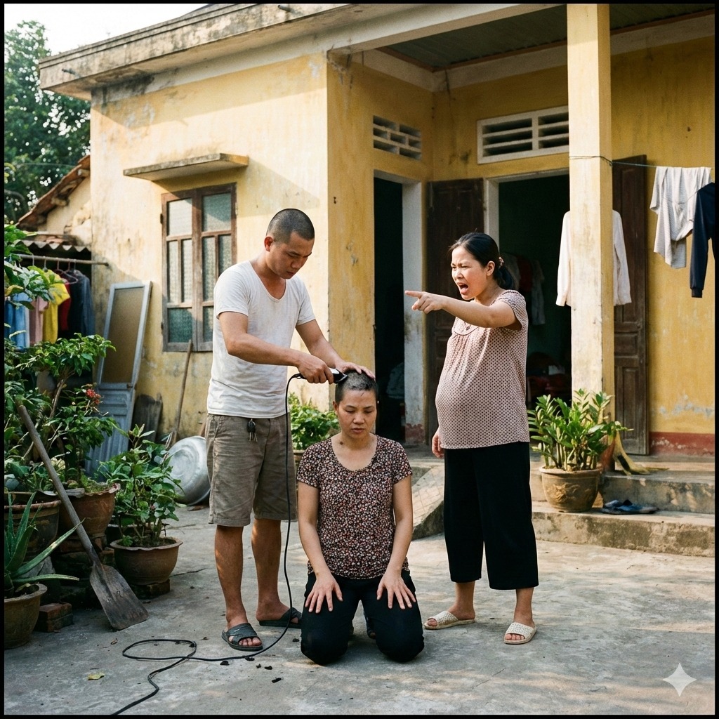 Hôm đó, chồng tôi lôi tôi ra giữa sân, trước mặt họ hàng hai bên và cả người đàn bà anh ta đang qua lại.