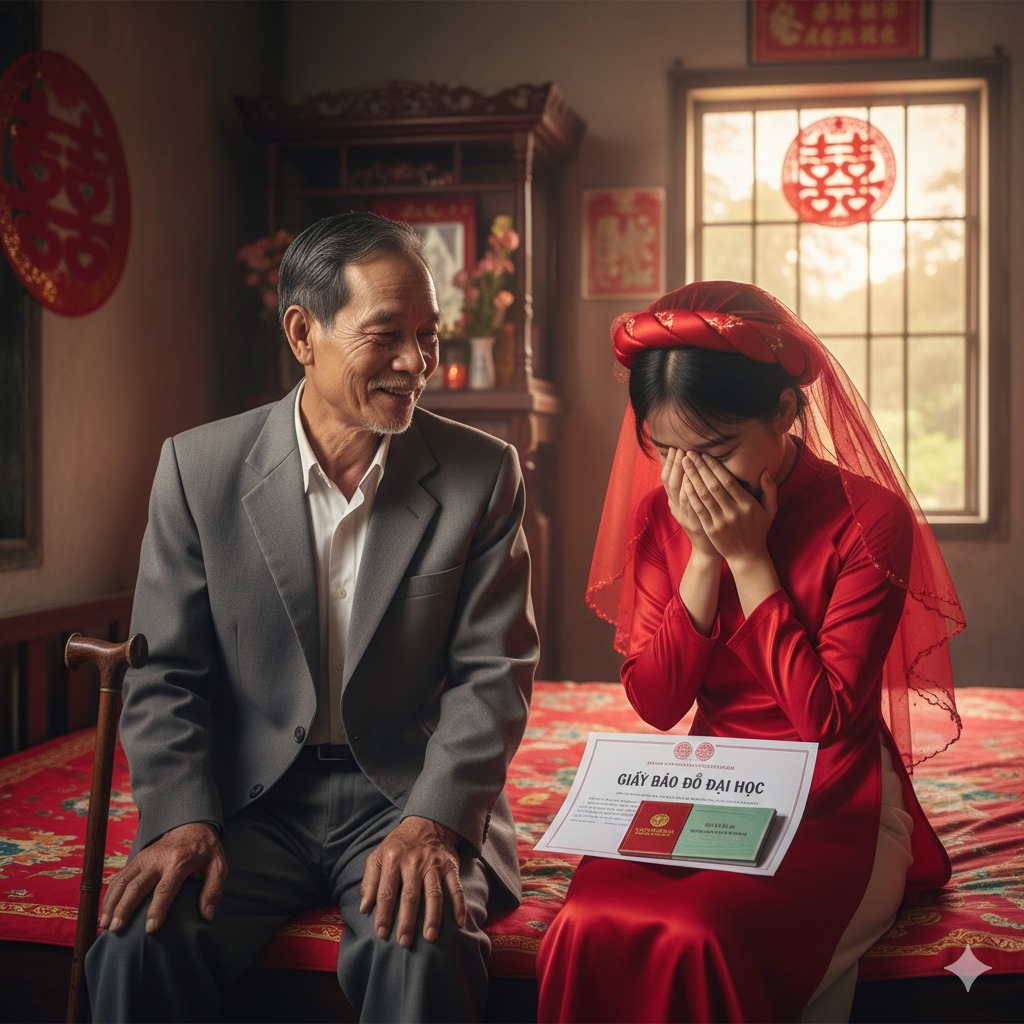 Cầm trên tay tờ giấy báo đỗ đại học Sư phạm, tôi khóc nghẹn bị mẹ nuôi é/p phải nghỉ học cưới ông lão 60 t/uổi