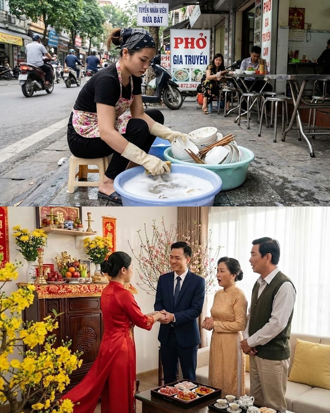 Tôi 35t, lương 50 triệu vẫn ế nên thuê đại cô gái rửa bát ở quán phở với giá 2 triệu để đưa về ra mắt bố mẹ 3 ngày Tết