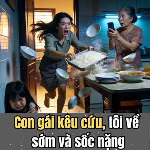 Con gái liên tục đòi mẹ, tôi lén về sớm và ch….ết lặng khi thấy mẹ chồng trong bếp cơn giận khiến tôi lật tung mâm cơm